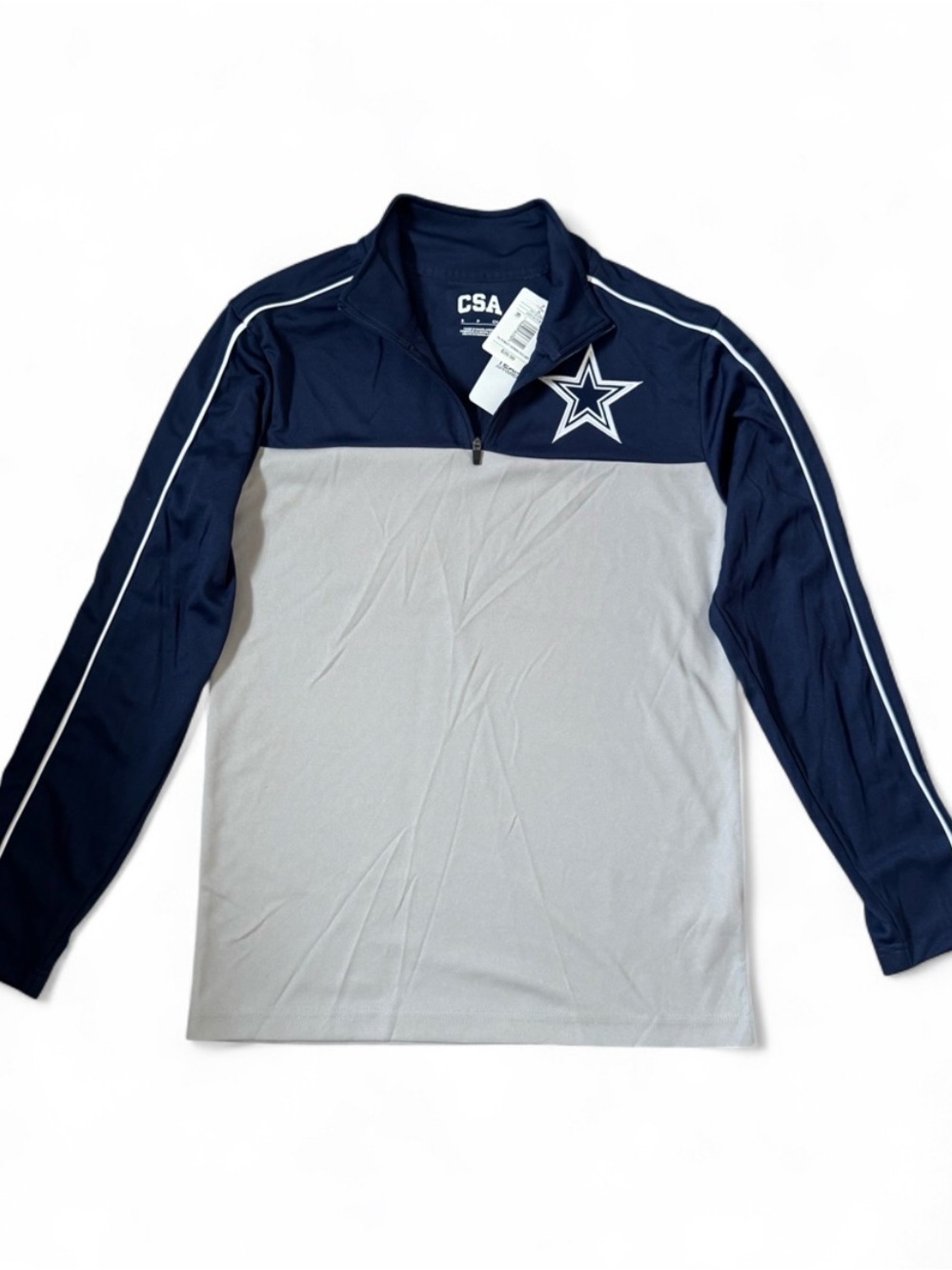 NWT Dallas Cowboys CSA Navy Blue and Grey Quarter Zip Unisex Size Small NFL New